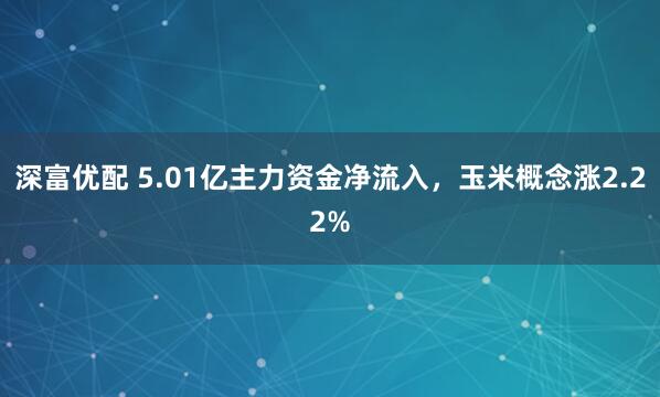 深富优配 5.01亿主力资金净流入，玉米概念涨2.22%