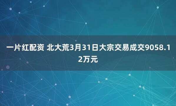 一片红配资 北大荒3月31日大宗交易成交9058.12万元